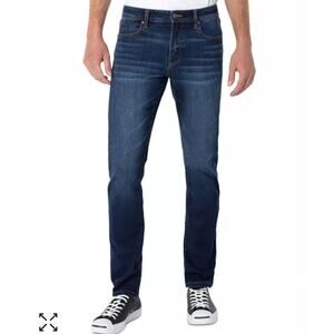 Liverpool Kingston Modern Slim Straight Jeans Dark Stanton Wash Button Zip 30x34